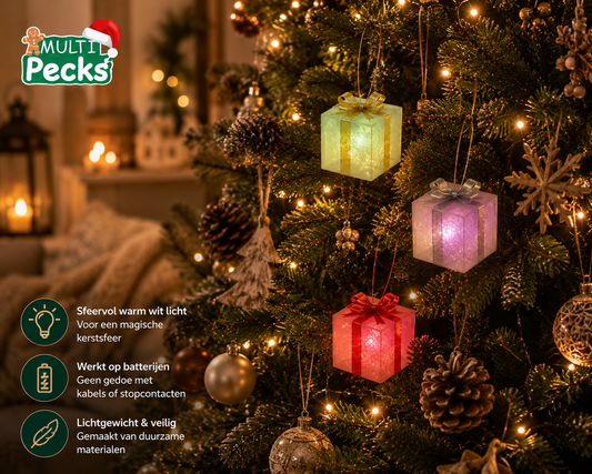 LED Cadeau Ornamenten – Set van 3
