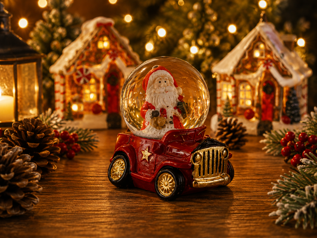 Kerst Sneeuwbol Auto's – Sfeervolle Kerstdecoratie Collectie