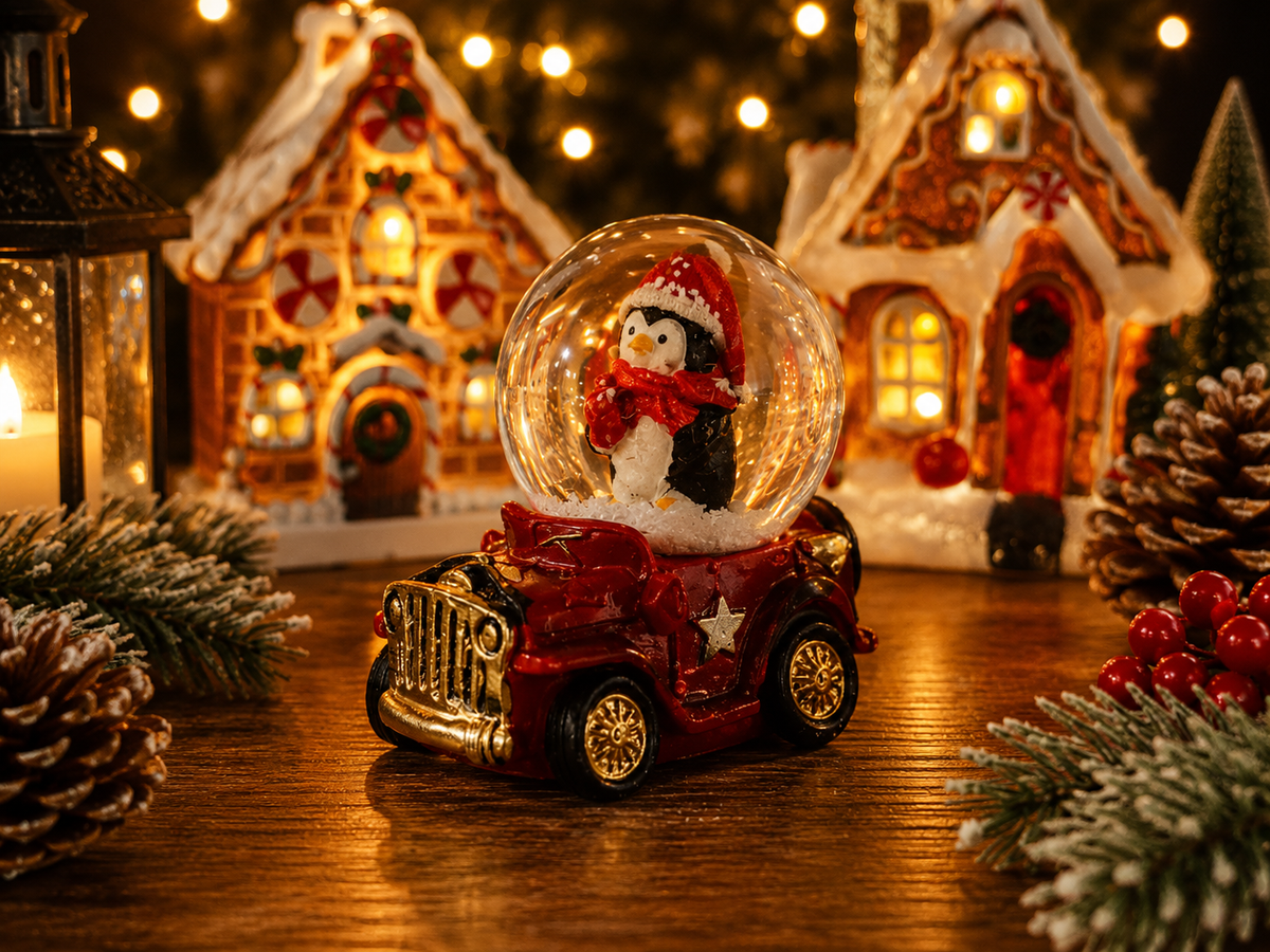 Kerst Sneeuwbol Auto's – Sfeervolle Kerstdecoratie Collectie