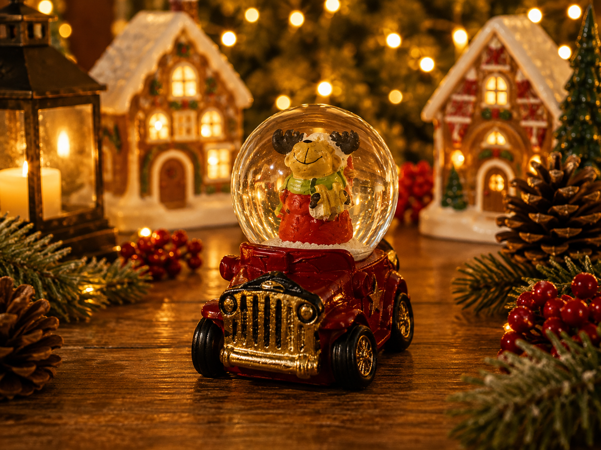 Kerst Sneeuwbol Auto's – Sfeervolle Kerstdecoratie Collectie