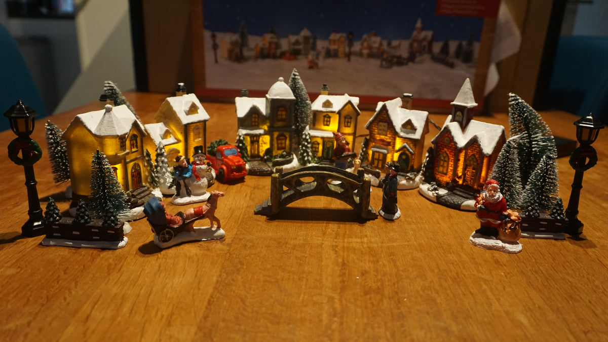 25 delig Kerstdorp met LED verlichting