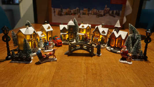 25 delig Kerstdorp met LED verlichting