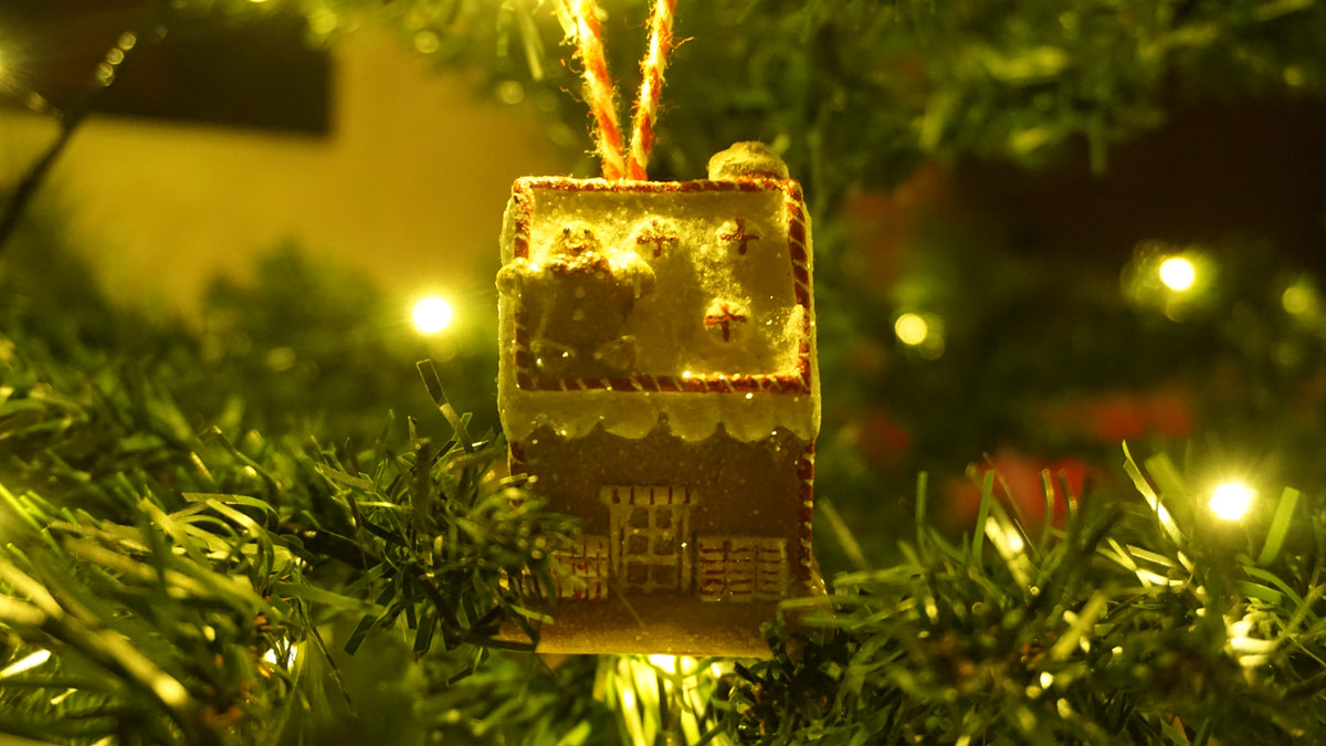 Peperkoekhuisje kerstornament